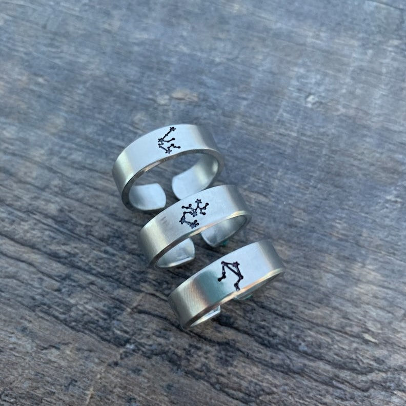 Constellation Zodiac Sign Hand Stamped Ring