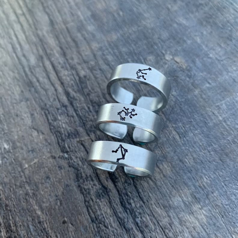 Constellation Zodiac Sign Hand Stamped Ring