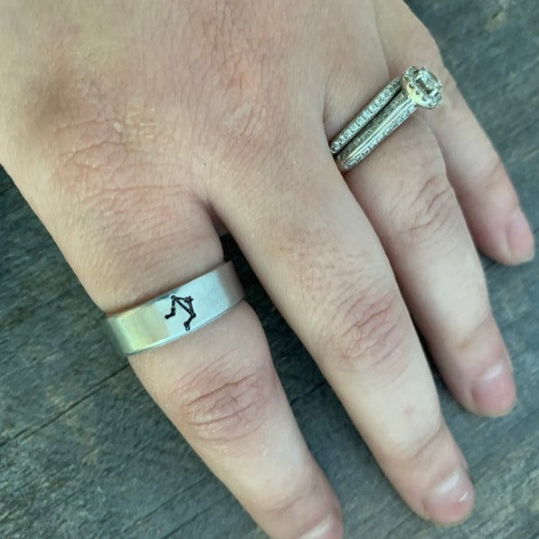 Constellation Zodiac Sign Hand Stamped Ring