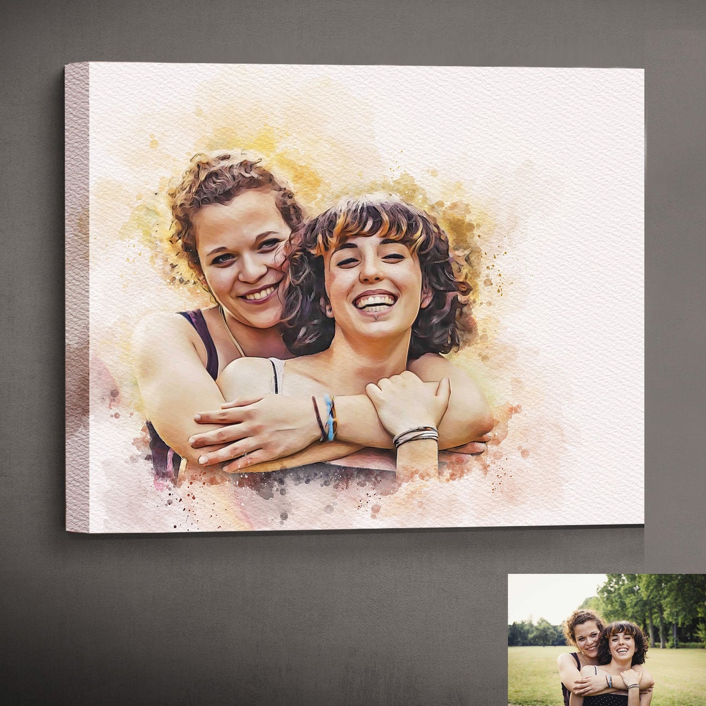 Custom Lesbian Couple Canvas | LGBTQ Portrait | Equality