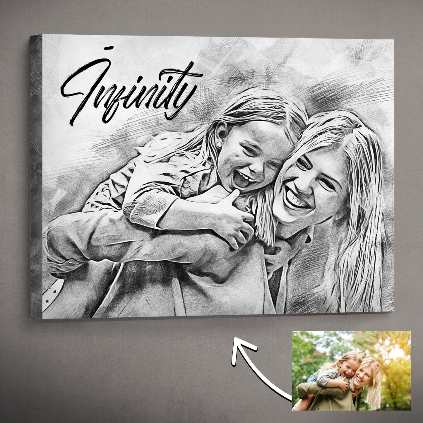 Personalized Pencil Sketch Portrait for Mom and Daughter || Mothers Day Gift || Special Mum Gift