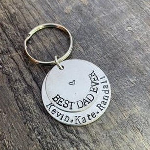 Personalized Best DAD Ever Keychain