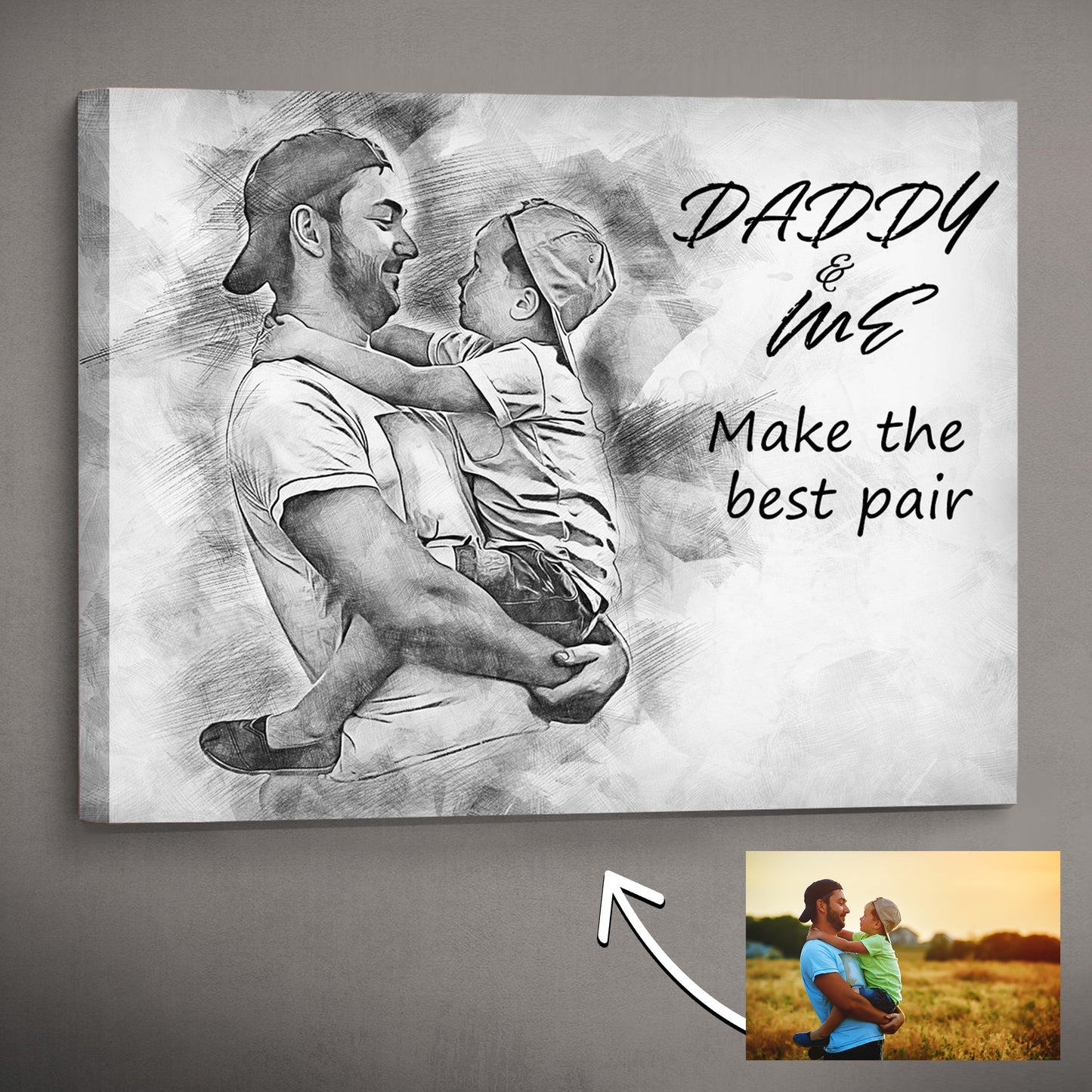 Personalized Pencil Sketch for Dad and Son || Best Father's Day Gift Ever