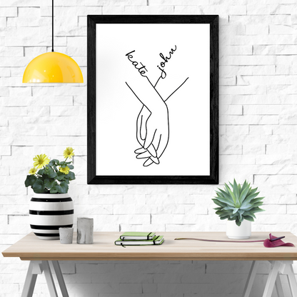 Custom Holding Hands Print | Personalized Name Print