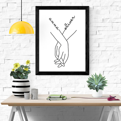 Custom Holding Hands Print | Personalized Name Print