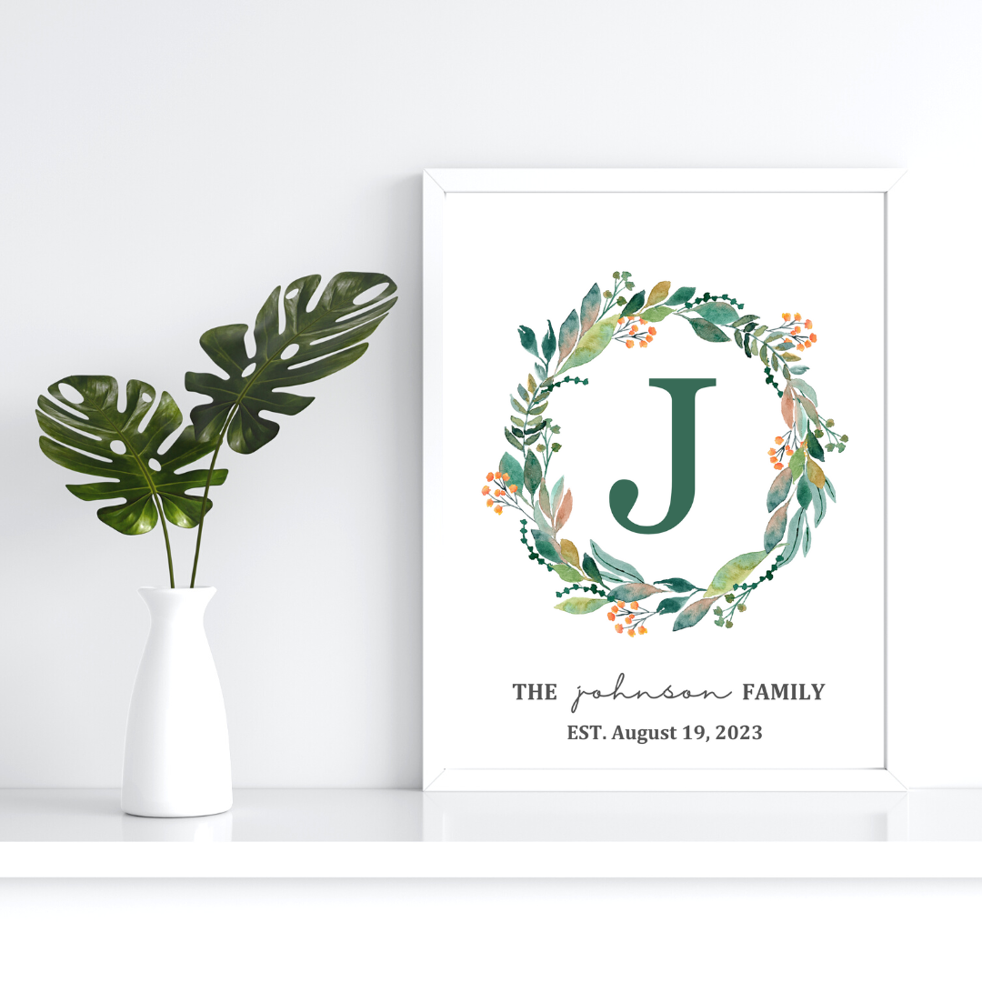 Personalized Family Name Sign | Last Name Monogram Established Date