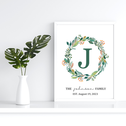 Personalized Family Name Sign | Last Name Monogram Established Date