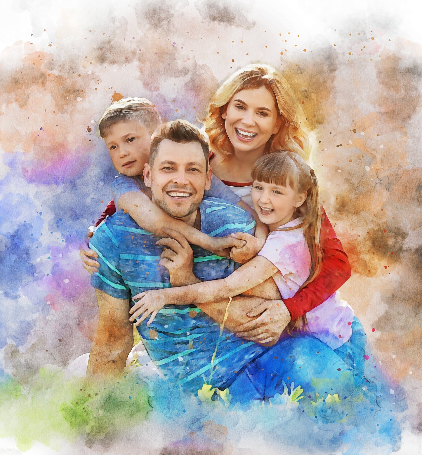 Digital Print for Family – Watercolor Texture Art