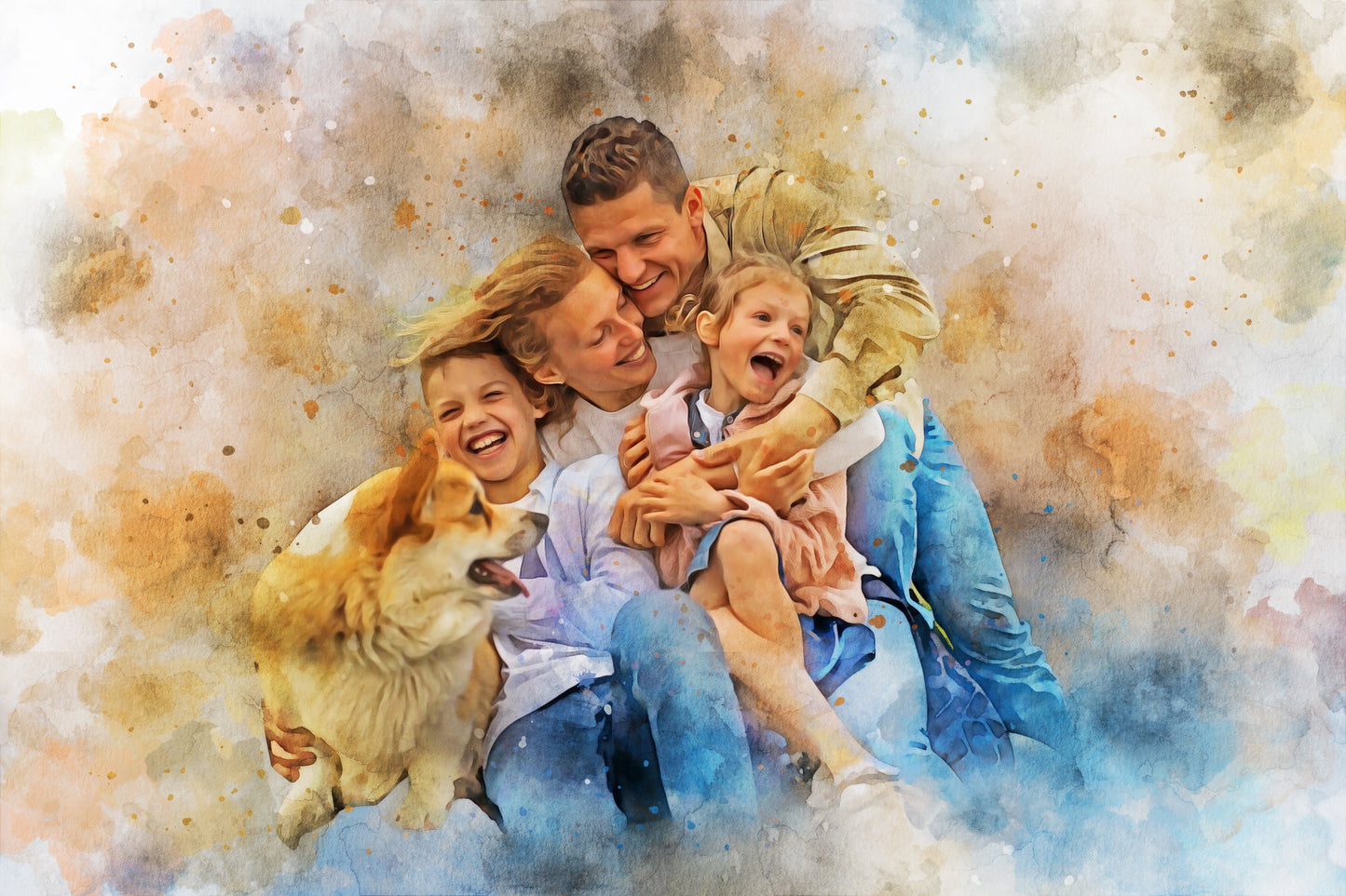 Digital Print for Family – Watercolor Texture Art