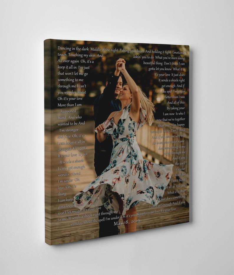 Custom Canvas with Lyrics, Wedding Song, Vows, Text, Word art, Quotes