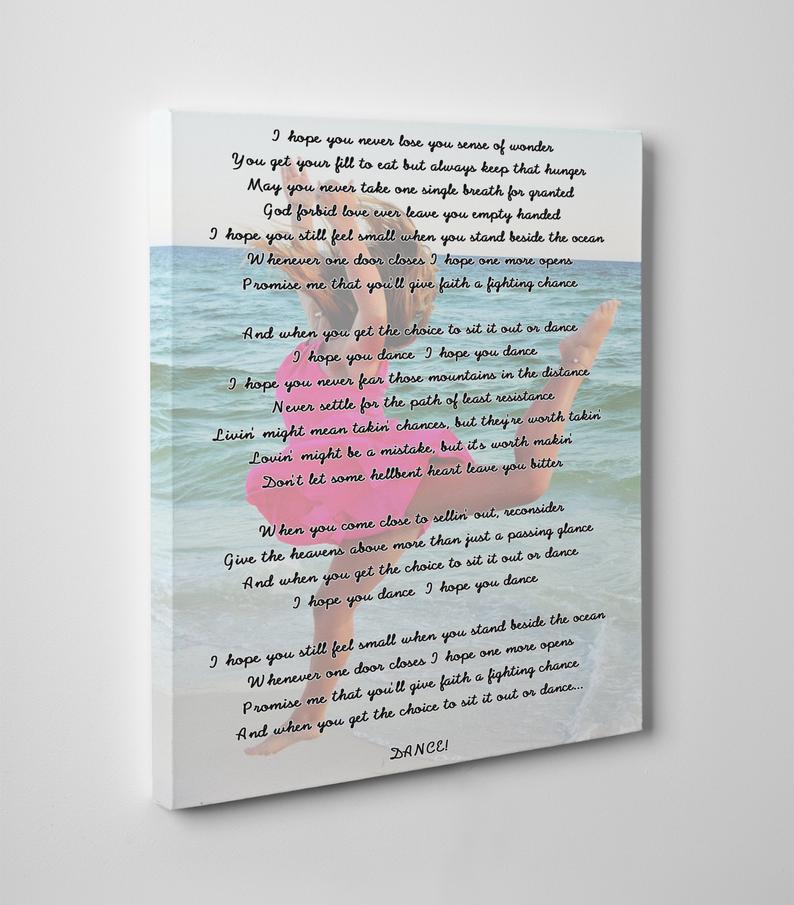 Custom Canvas with Lyrics, Wedding Song, Vows, Text, Word art, Quotes