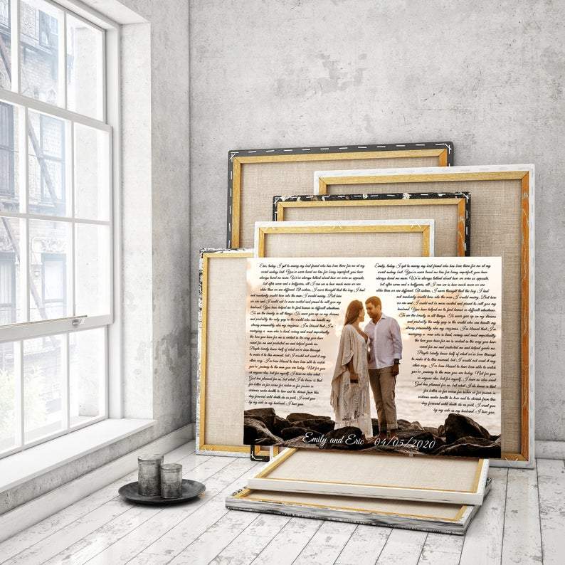 Custom Canvas with Lyrics, Wedding Song, Vows, Text, Word art, Quotes