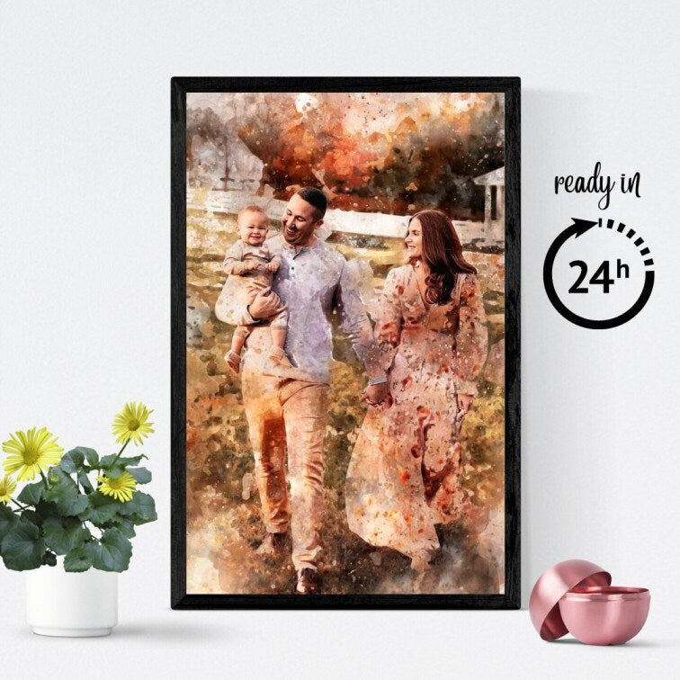 Digital Print for Family – Watercolor Texture Art