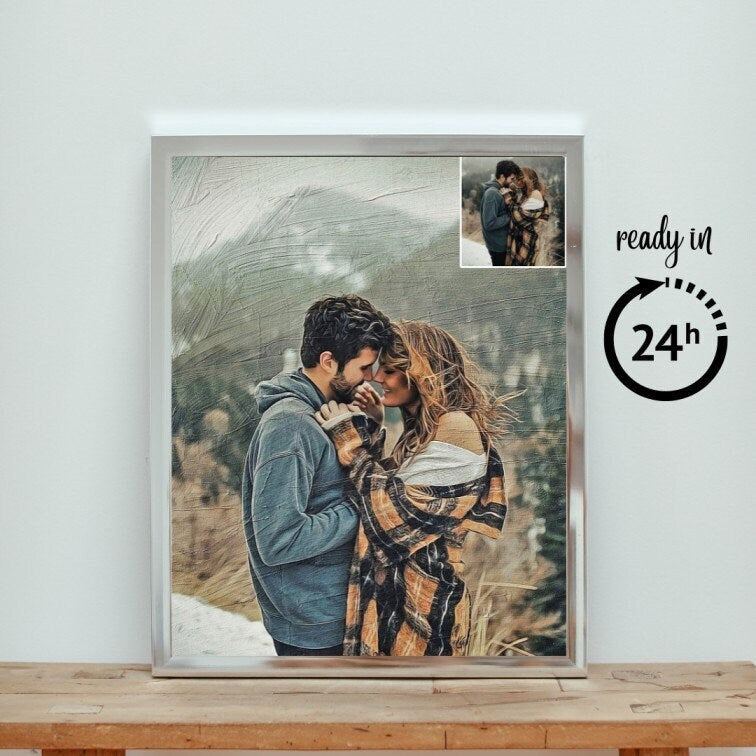 Digital Portrait for Couple – Personalized Gift Wall Art